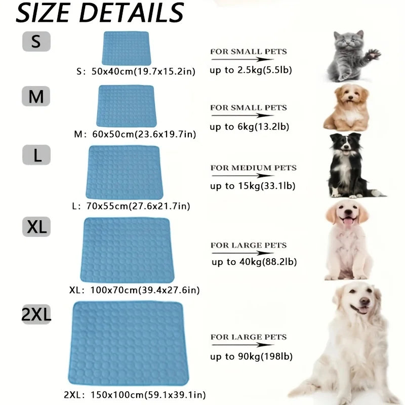 Tapis rafraîchissant pour chien, lit d'été pour animaux de compagnie, extra large pour petits et grands chiens, accessoires pour animaux, couverture durable pour chat, coussin de glace pour chat, couverture pour canapé
