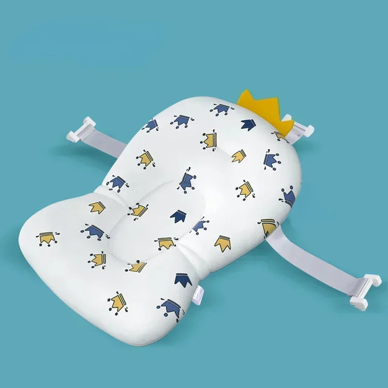 Tapis de bain antidérapant pour bébé, coussin de soutien pliable pour baignoire nouveau-né, oreiller de confort pour le corps, motif dessin animé