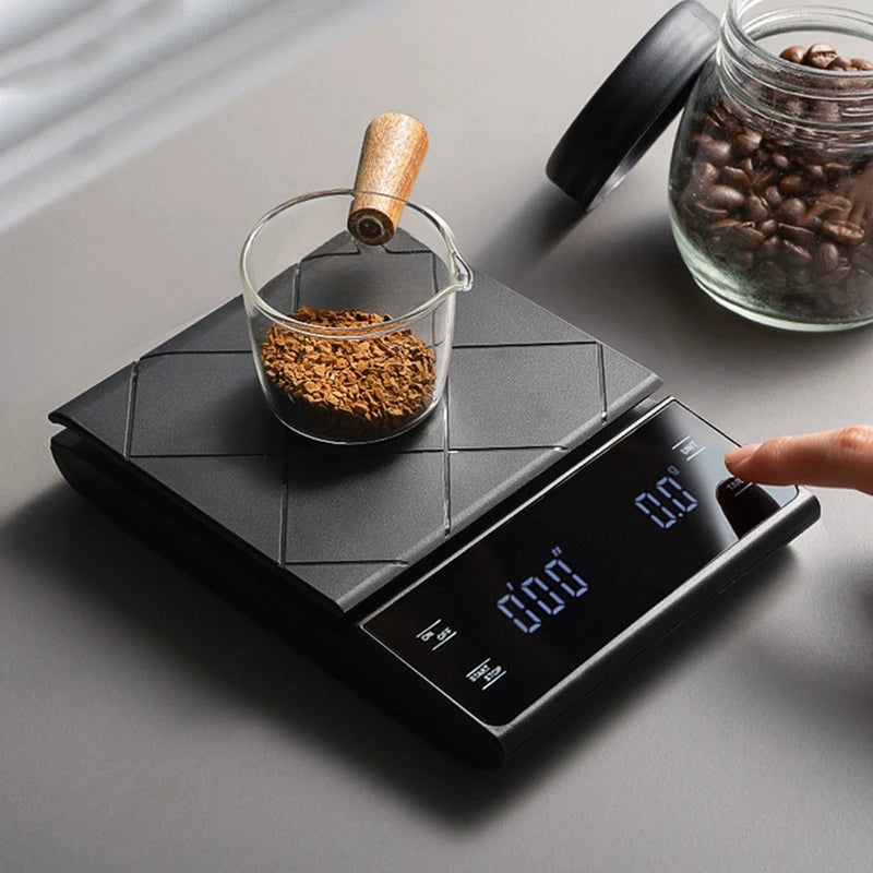 Balance de Cuisine Numérique 3kg/0,1g – Minuterie, Tare, Affichage LED
