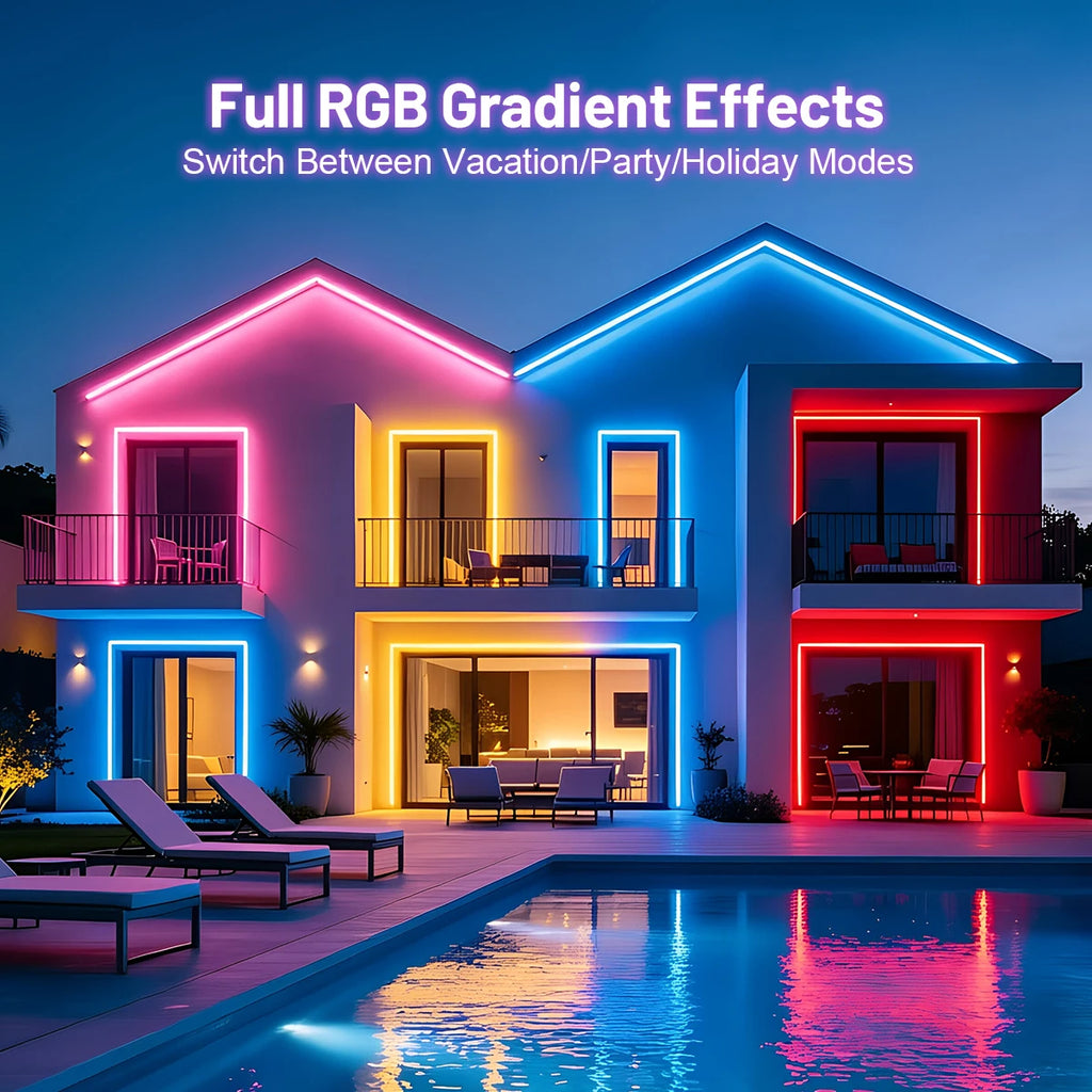 Ruban LED Néon RGB 30M/20M avec application et télécommande, étanche IP65, formes personnalisables, synchronisation musicale, fonction minuterie, pour décoration intérieure et extérieure, maison, fête, bar