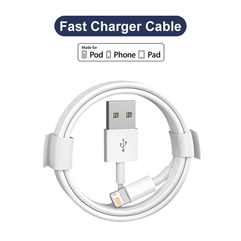 Câble USB de charge rapide 1m 2m 3m pour iPhone 11 12 13 Pro X XR XS Max 6S 7 8 14 Plus SE iPad Air 2 3 câble de chargeur de cordon de données USB