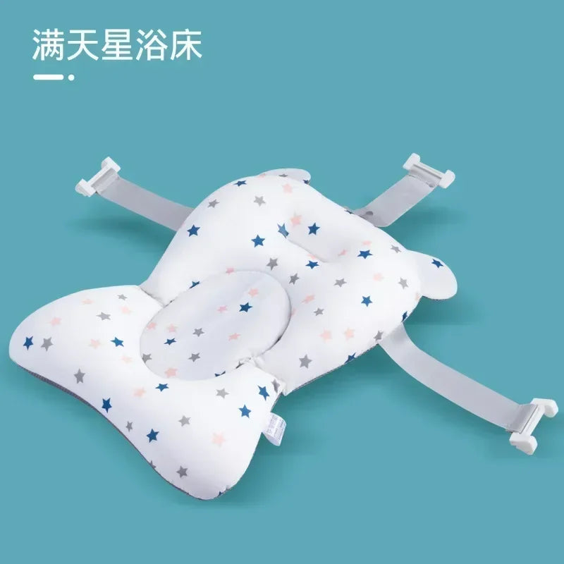Tapis de bain antidérapant pour bébé, coussin de soutien pliable pour baignoire nouveau-né, oreiller de confort pour le corps, motif dessin animé