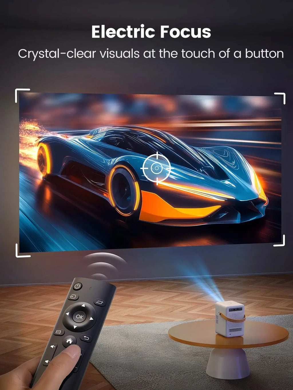 TOPTRO projecteur Android 9.0 1080P 380ANSI projecteur Portable 1280*720P Auto Keystone mise au point électrique batterie intégrée Home cinéma