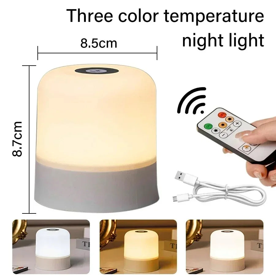 Veilleuse Tactile Rechargeable RGB – Télécommande, 16 Couleurs, Intensité Variable