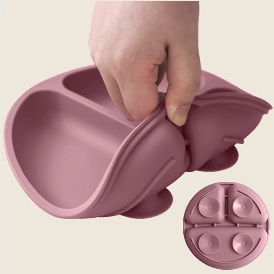 Assiette à manger en Silicone pour bébé, 1 pièce, sans BPA, plats pour enfants, aspiration, vaisselle d'entraînement pour tout-petits, bols d'alimentation pour enfants, articles pour bébés