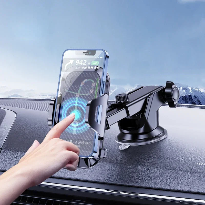 Support Téléphone Voiture 3-en-1 – Grille d'Aération, Ventouse, Universel iPhone & Android