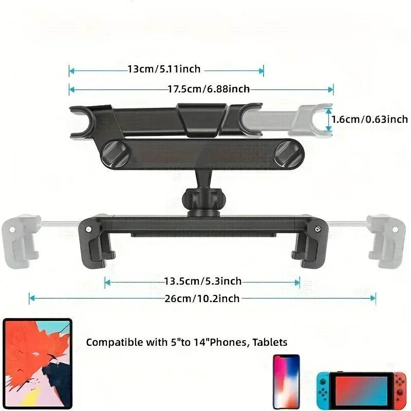 Support Tablette Voiture Appui-Tête – Télescopique, Universel iPad & Téléphone