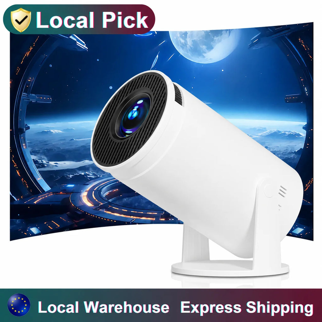 Hoowi Projecteur Portable Freestyle avec WiFi 6 & Bluetooth 5.0, 4K 1080P, Support Rotatif 180°, Contrôle à Distance, Idéal pour Home Cinéma Intérieur/Extérieur