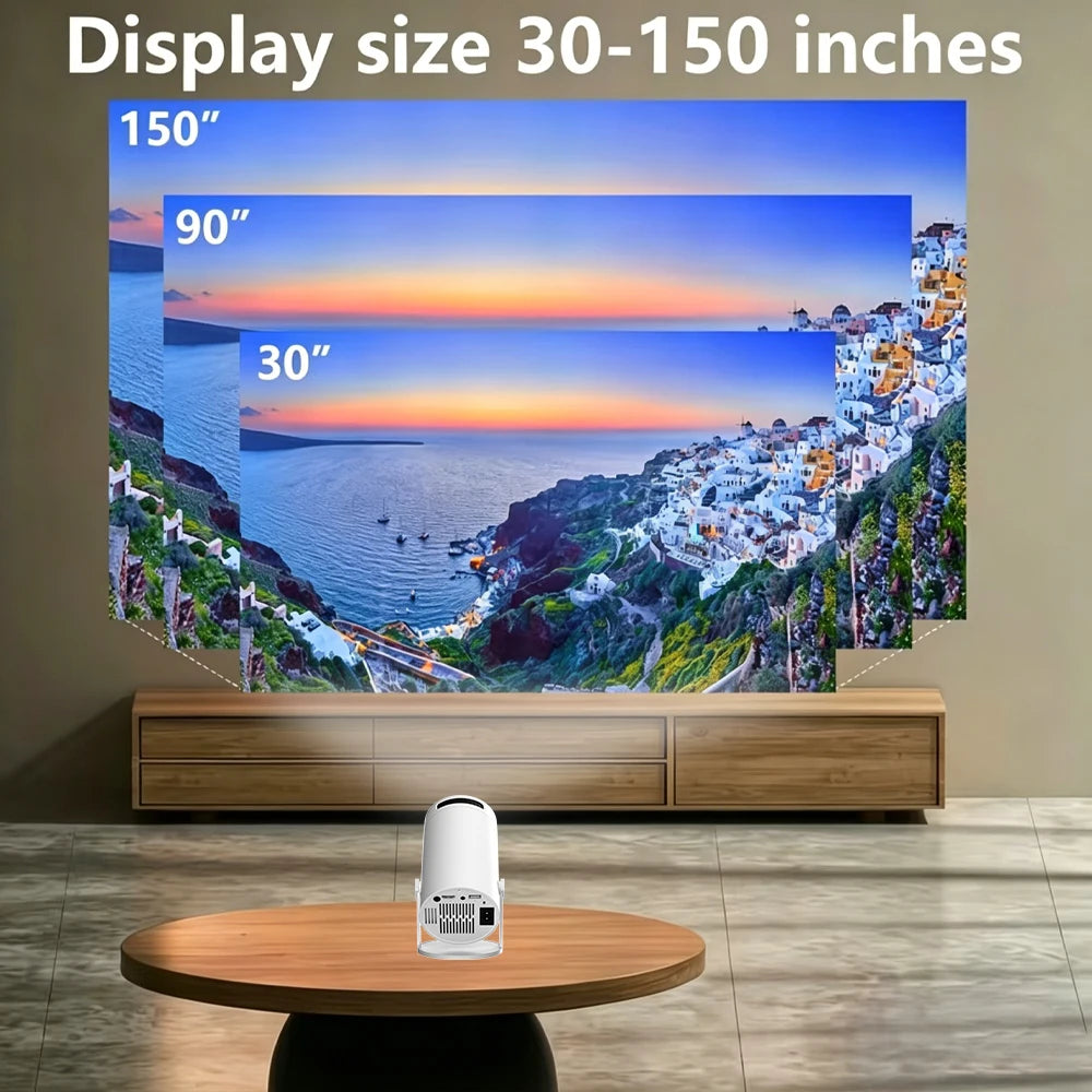Projecteur intelligent portable avec correction automatique de la distorsion trapézoïdale pour une utilisation dans les bureaux, les chambres et les salons 180 °   Projection haute définition rotative, grand écran, visio