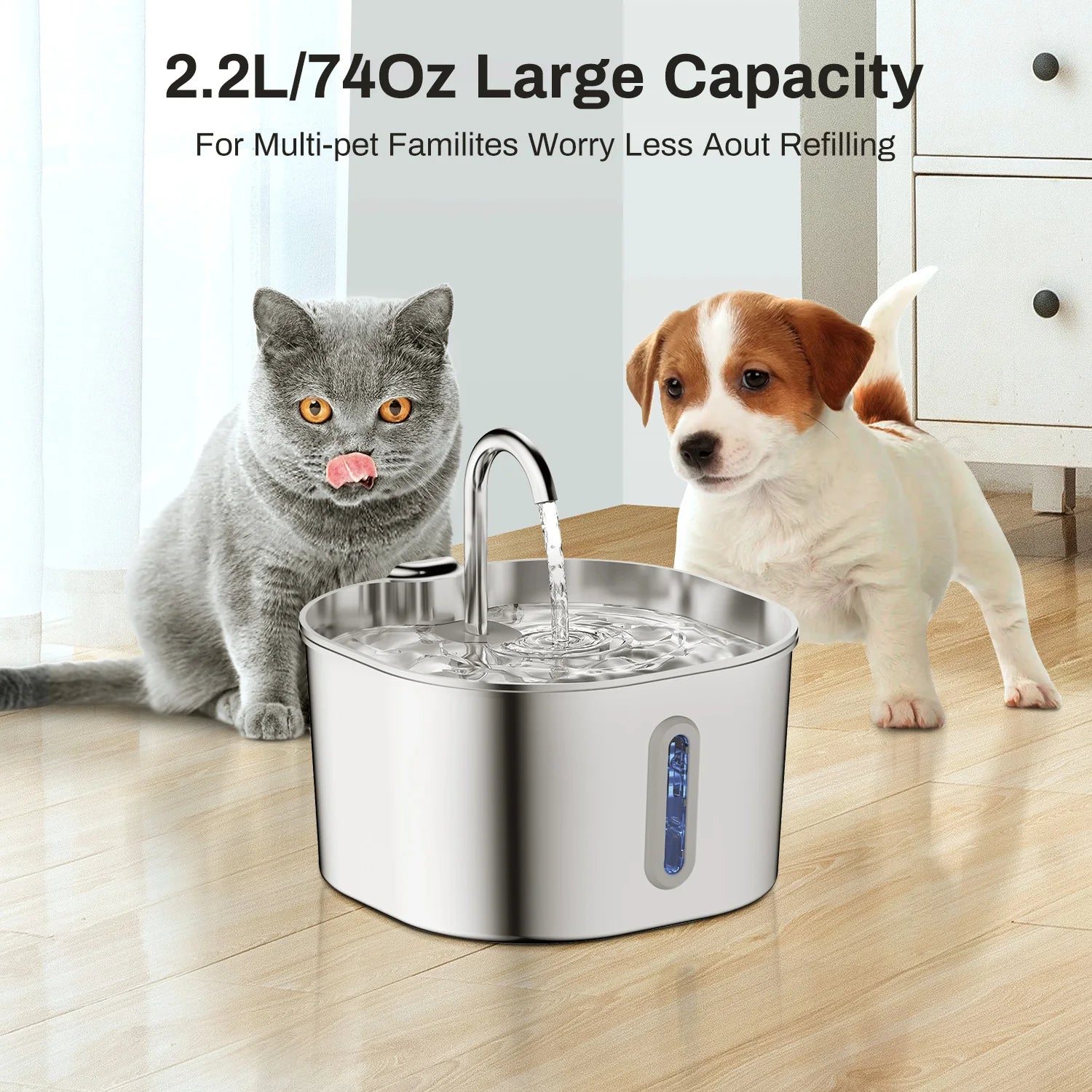 Fontaine automatique 2.2L pour chat et chien