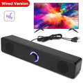 HOMEFISH Barre de son BT5.0, haut-parleur filaire et sans fil double mode, son surround 9D, basses stéréo, anti-interférence pour PC, TV, téléphone, jeux