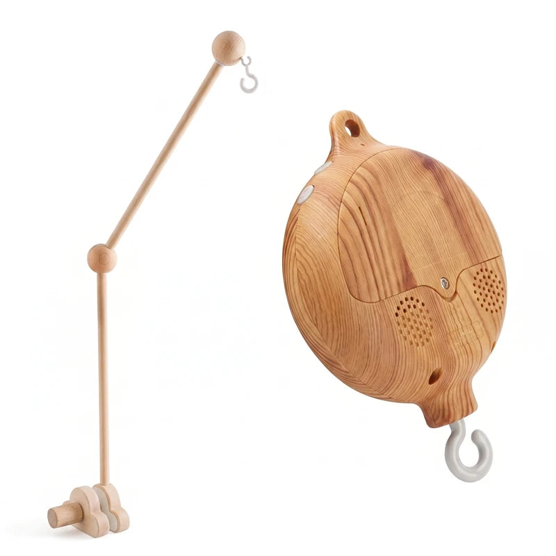 Boîte à musique rotative pour nouveau-nés, berceau pour bébé de 0 à 12 mois, hochet suspendu couleur bois, jouets musicaux apaisants, cadeau pour bébé