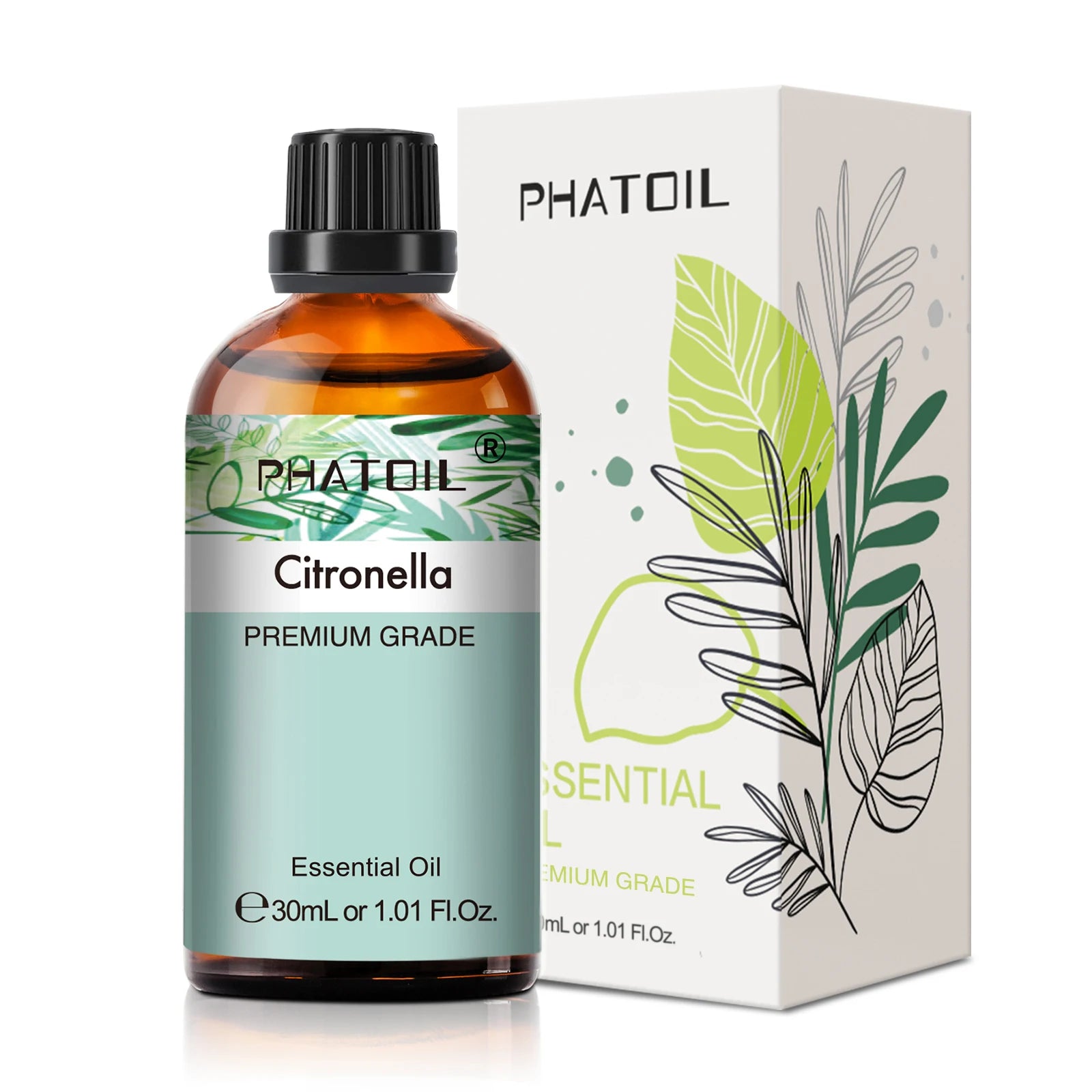 PHATOIL 1 pièces huile essentielle d'aromathérapie 30ml citron Eucalyptus lavande bergamote jasmin jiépro Rose vanille arôme huile essentielle