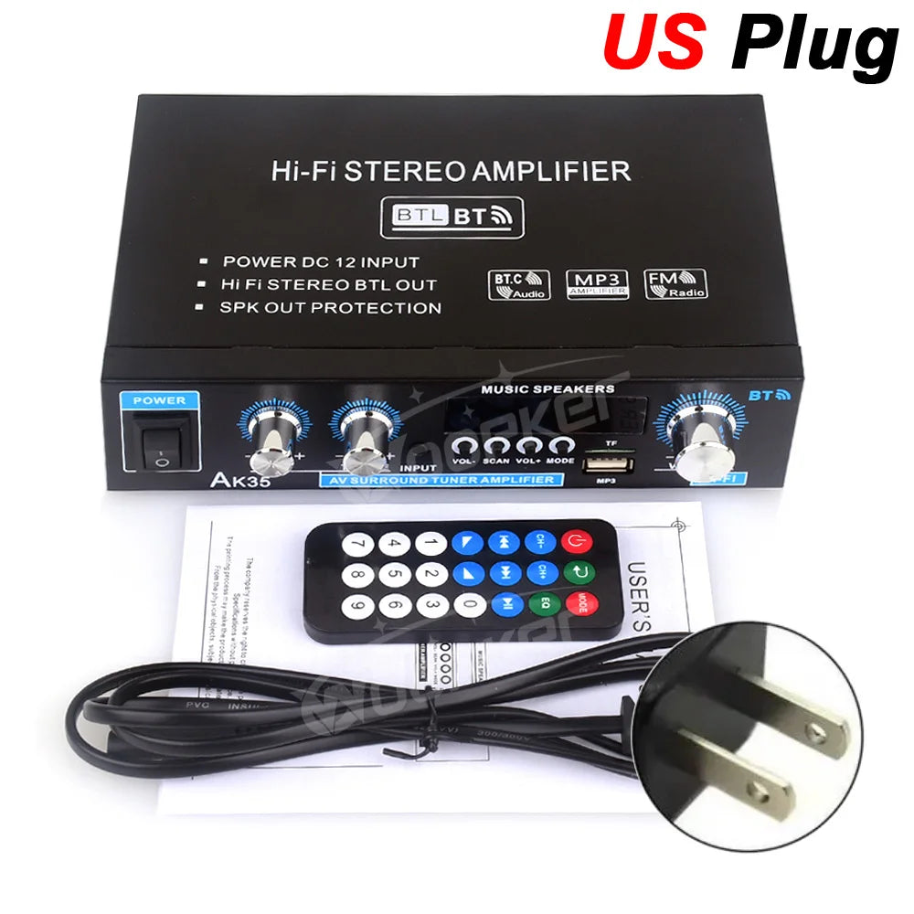 Woopker AK35/AK45/AK45 Pro/AK55 amplificateur numérique amplificateur de son Bluetooth 2 canaux HIFi FM USB amplificateur Audio pour maison voiture karaoké