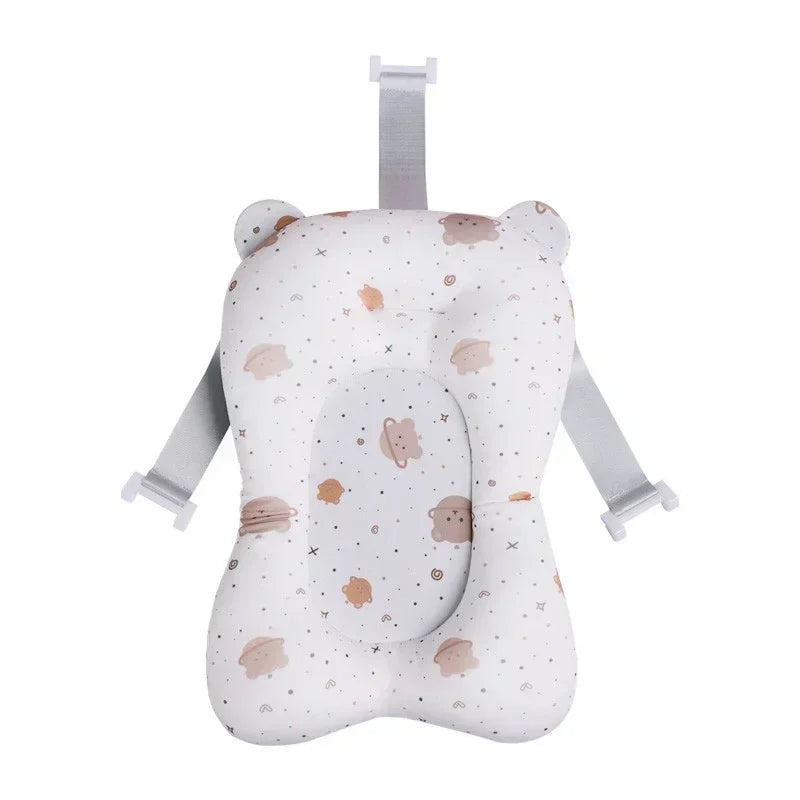 Tapis de bain antidérapant pour bébé, coussin de soutien pliable pour baignoire nouveau-né, oreiller de confort pour le corps, motif dessin animé