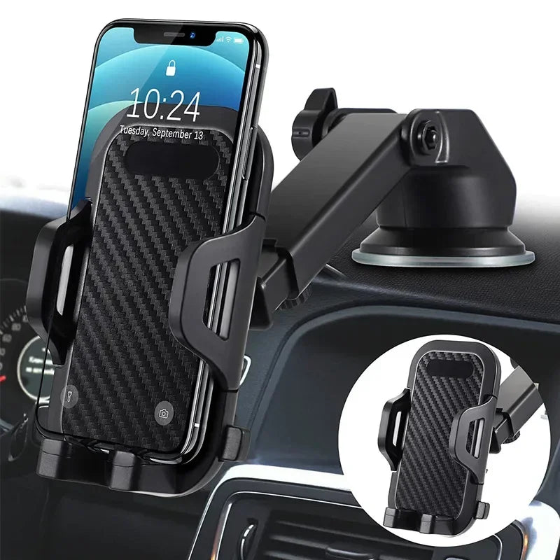 Support Téléphone Voiture 3-en-1 – Grille d'Aération, Ventouse, Universel iPhone & Android