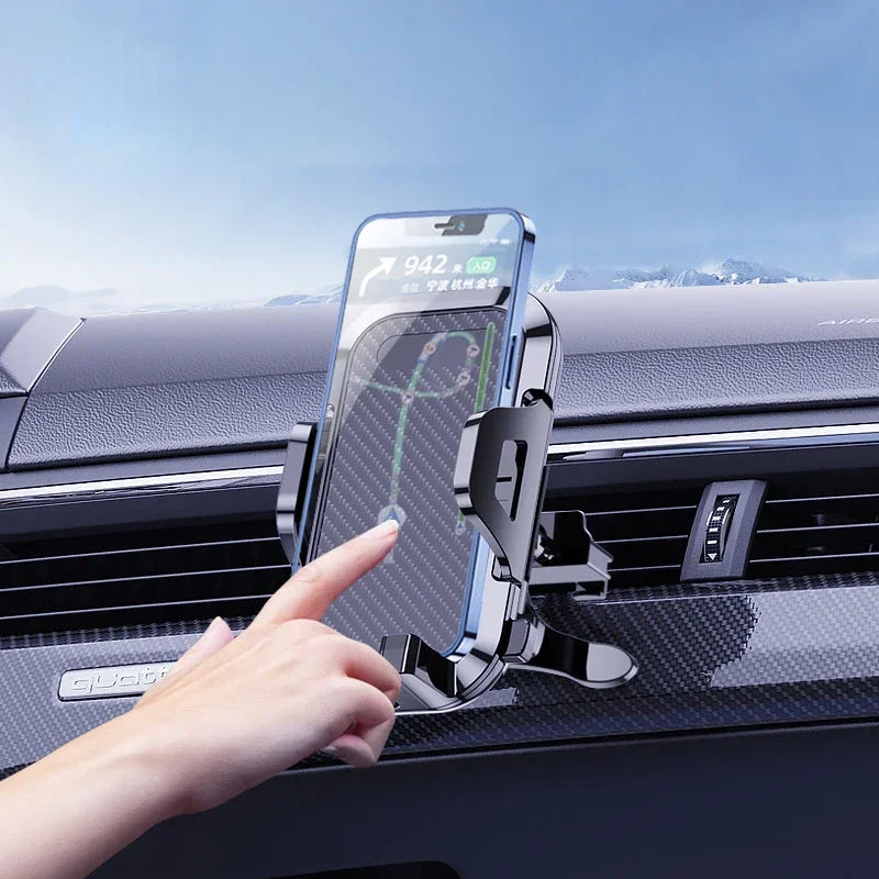 Support Téléphone Voiture 3-en-1 – Grille d'Aération, Ventouse, Universel iPhone & Android