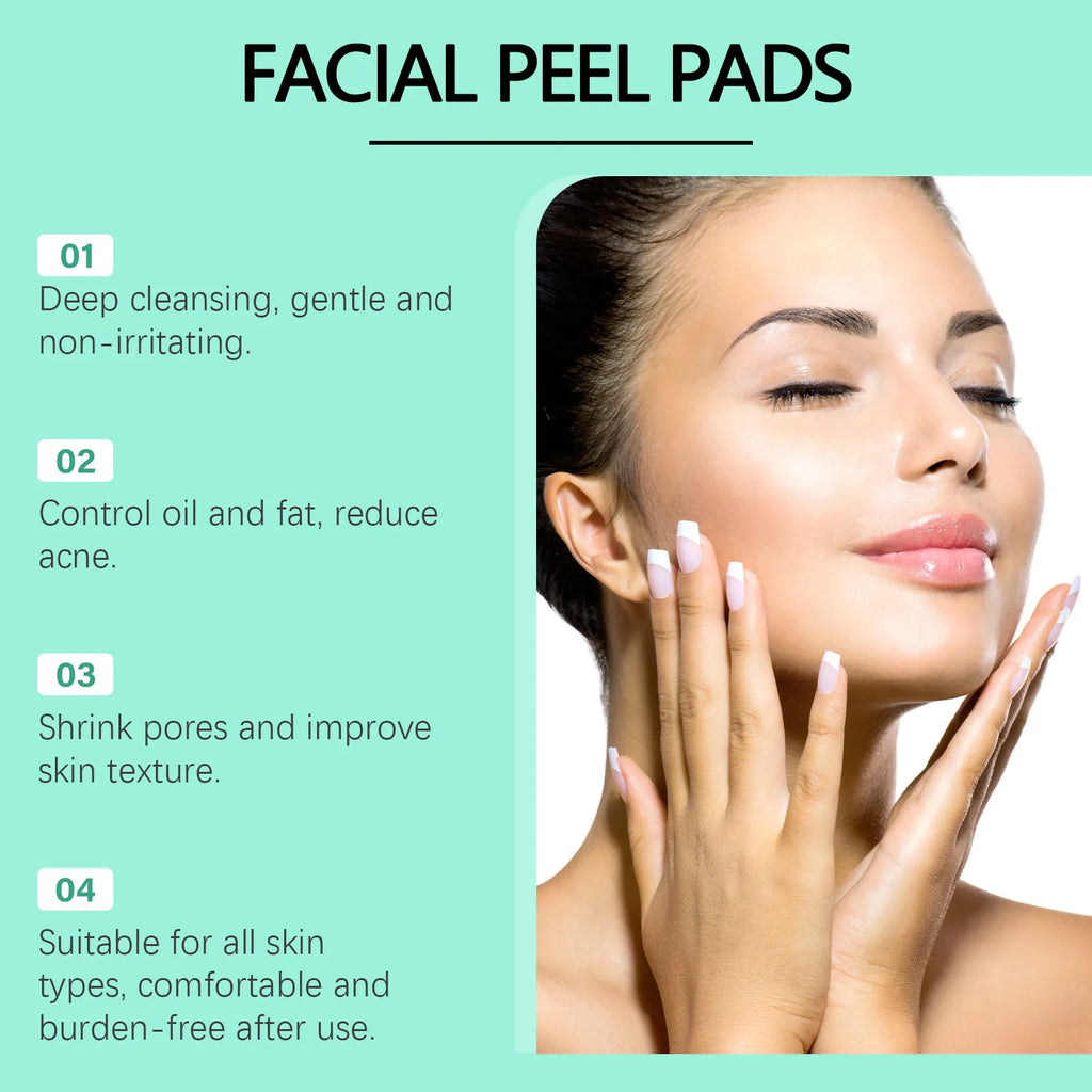 Tampons de coton à l'acide glycolique, rétrécit les Pores, élimination des points noirs, contrôle du sébum, traitement de l'acné, exfoliant, hydratant, soins pour la peau du visage