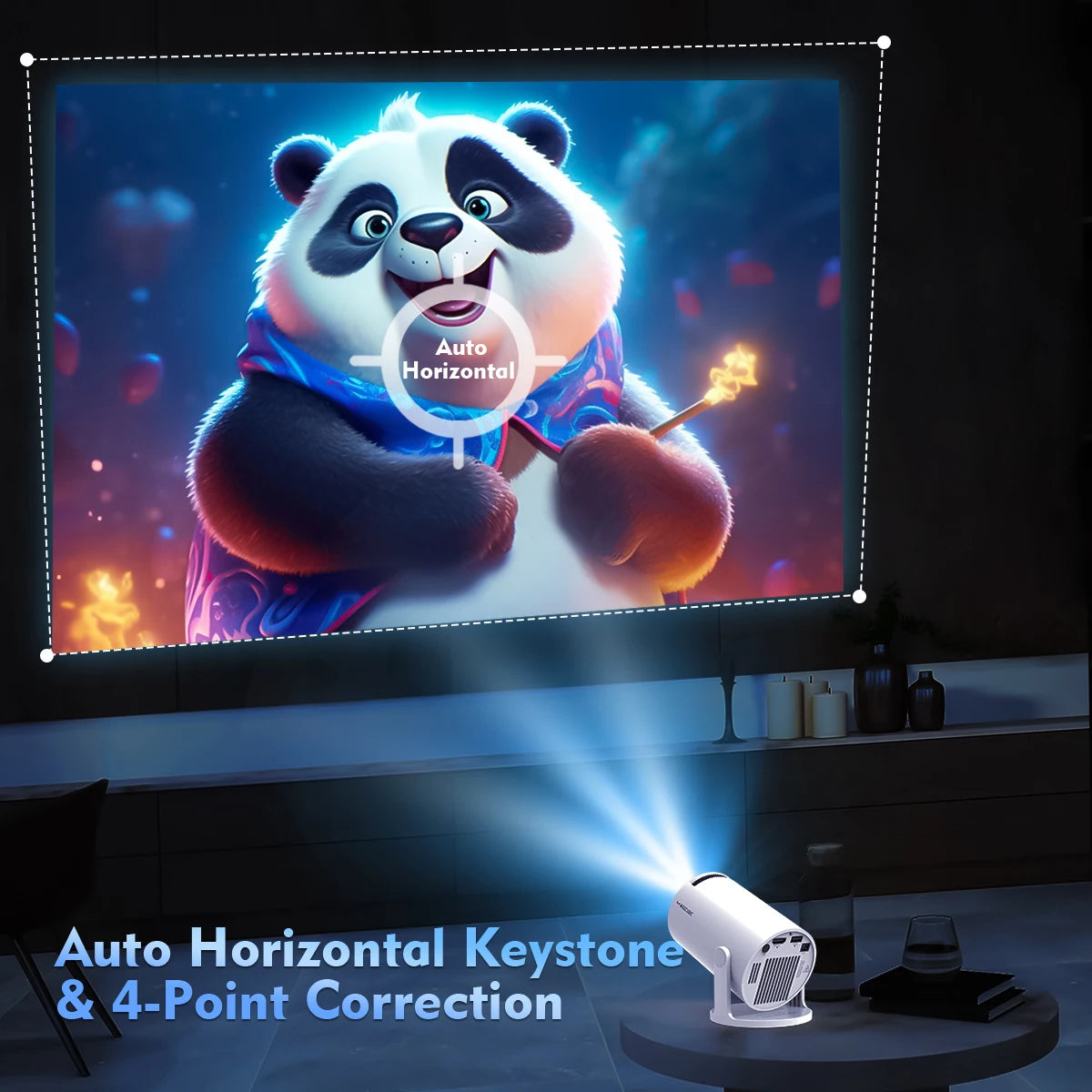 Mini projecteur Magcubic prenant en charge la résolution 8K 720P avec Wi-Fi 6 double bande 5G sans fil, Android 14, 290 ANSI 180 °   Vidéo rotative HY300 Pro
