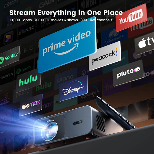 Projecteur Wimius 4K 1200ANSI Google TV BT5.2 projecteurs Full HD 1080P Keyston Beamer 20W haut-parleurs projecteur Laser Home cinéma