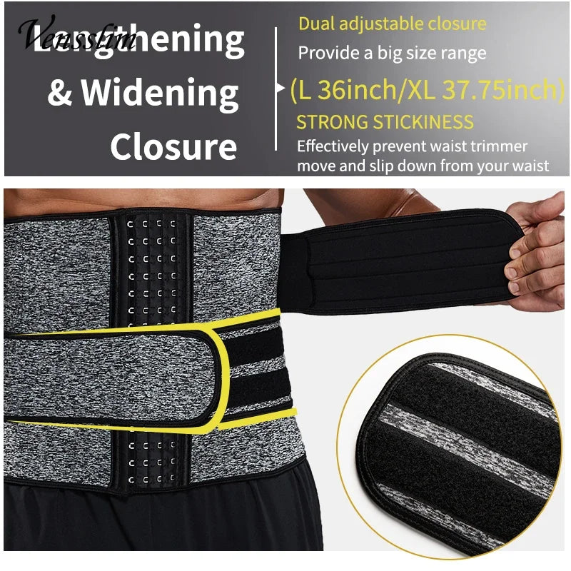 Vensslim hommes taille formateur corps Shapers minceur ceinture gaine perte de poids ventre Cinchers entraînement tondeuse Corset Sauna sueur sangle