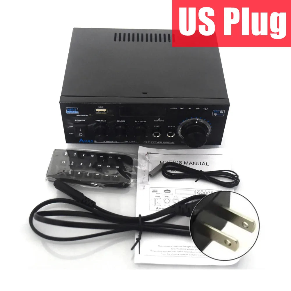 Woopker AK35/AK45/AK45 Pro/AK55 amplificateur numérique amplificateur de son Bluetooth 2 canaux HIFi FM USB amplificateur Audio pour maison voiture karaoké