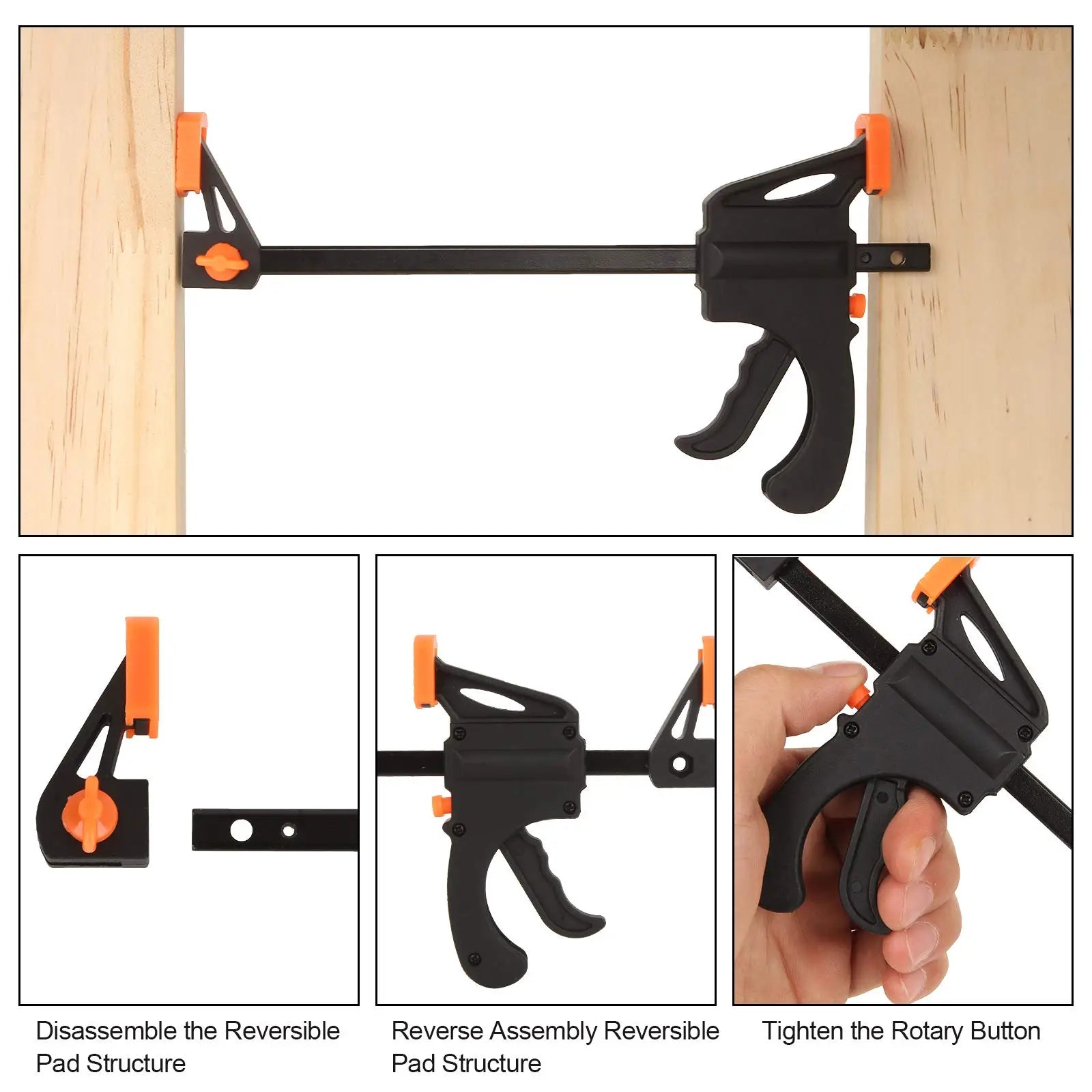5/2 pièces barre de travail pour le travail du bois 4 pouces pince ensemble dur rapide cliquet libération pince bricolage menuiserie outil à main pince à bois