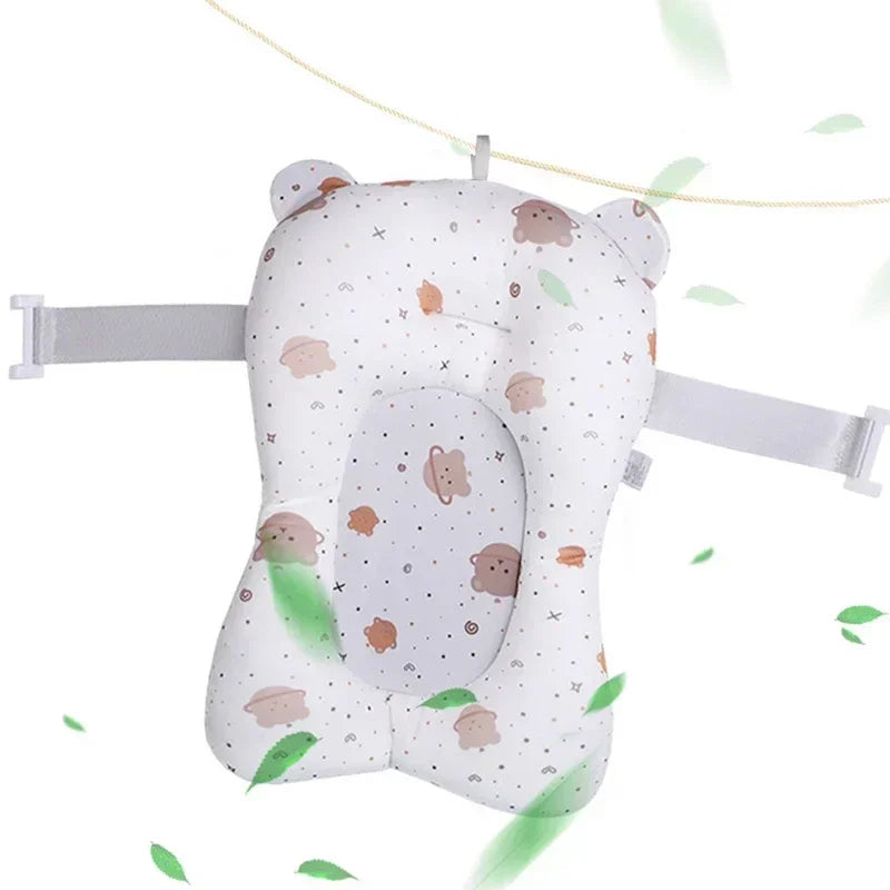 Tapis de bain antidérapant pour bébé, coussin de soutien pliable pour baignoire nouveau-né, oreiller de confort pour le corps, motif dessin animé