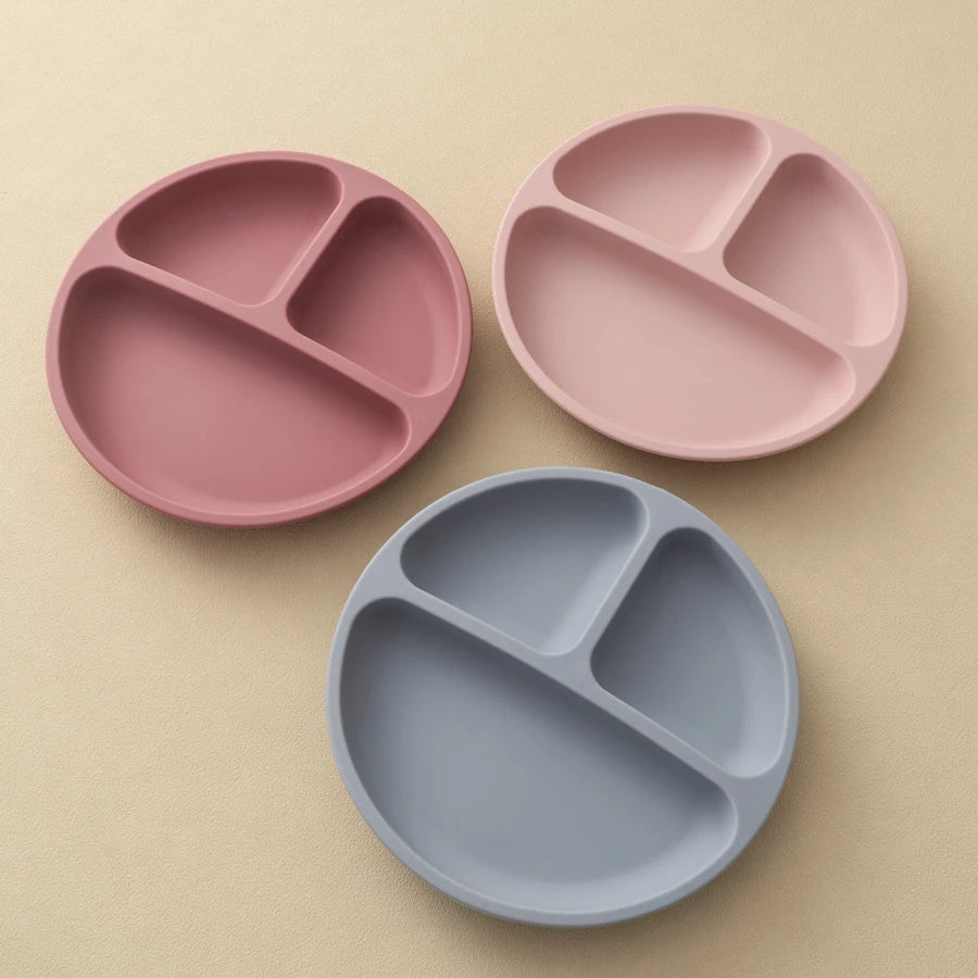 Assiette à manger en Silicone pour bébé, 1 pièce, sans BPA, plats pour enfants, aspiration, vaisselle d'entraînement pour tout-petits, bols d'alimentation pour enfants, articles pour bébés