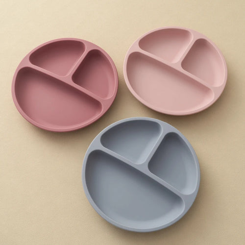 Assiette à manger en Silicone pour bébé, 1 pièce, sans BPA, plats pour enfants, aspiration, vaisselle d'entraînement pour tout-petits, bols d'alimentation pour enfants, articles pour bébés